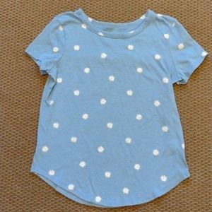 SO Blue Flower Short Sleeve Favorite Crew Shirt